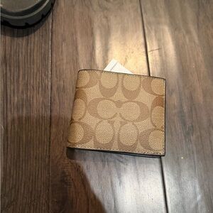 Coach Tan and Brown Signature Wallet